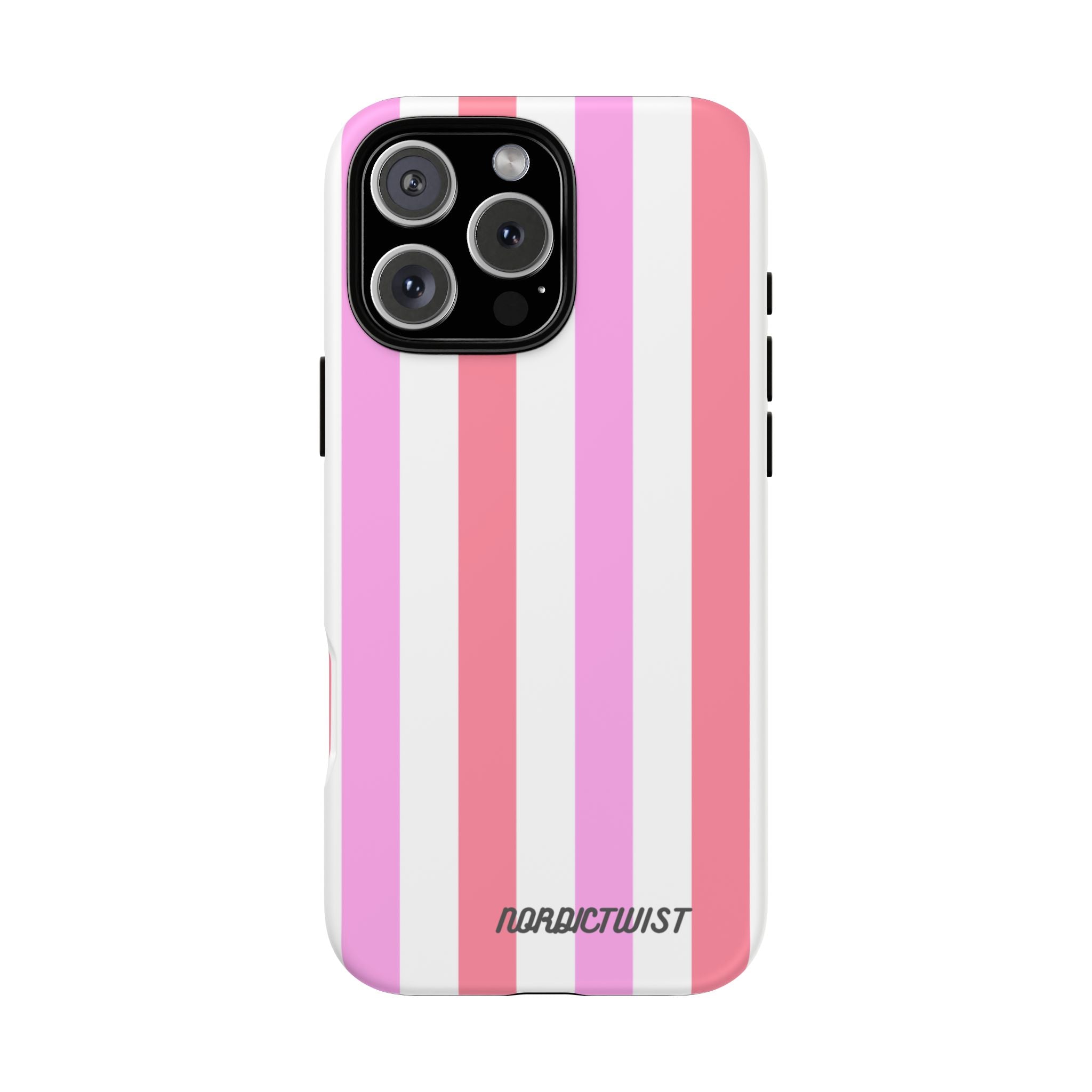 Pink Striped Phone Case - Stylish & Durable Cover