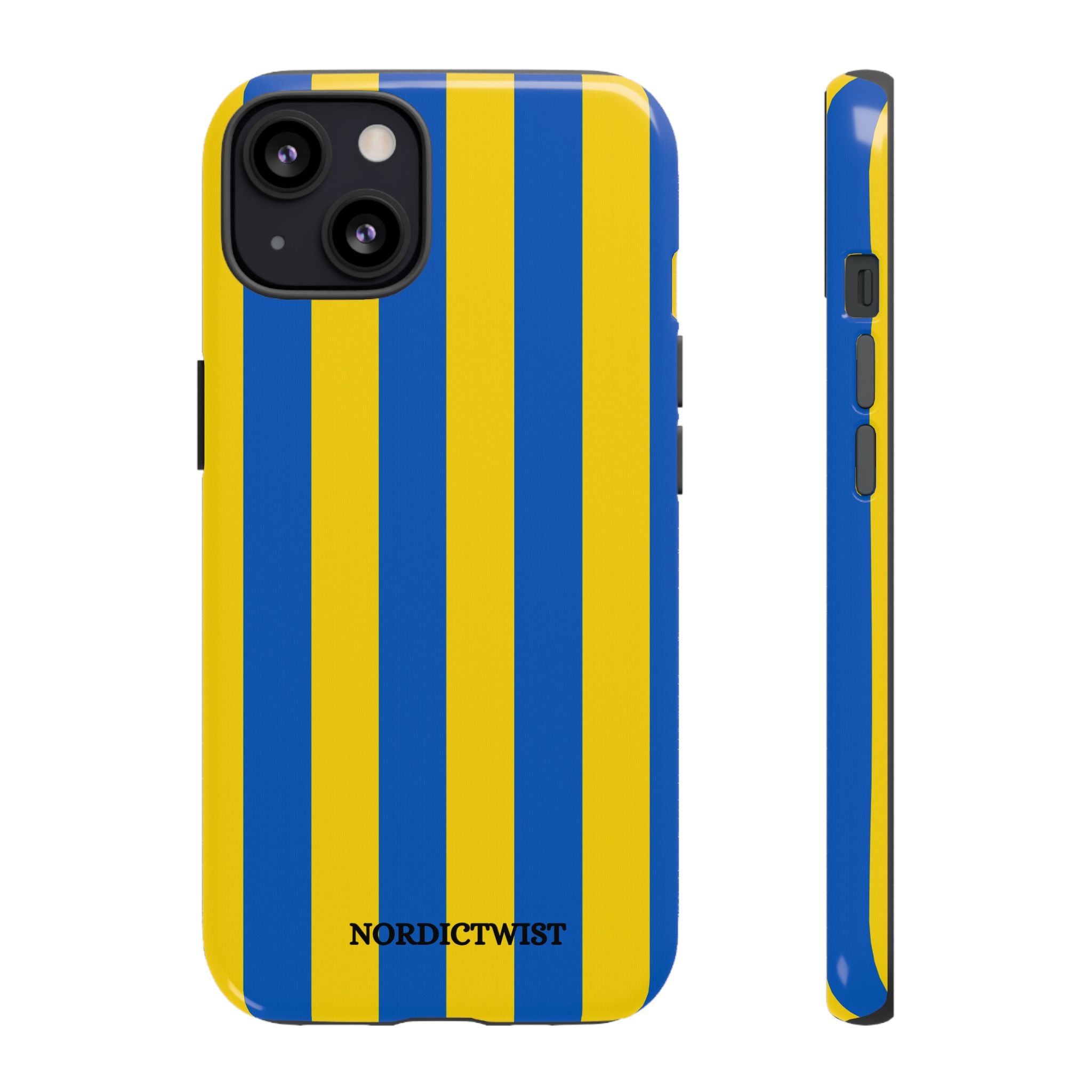 Blue and Yellow Striped Phone Case - Tough Cases