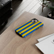 Blue and Yellow Striped Phone Case - Tough Cases