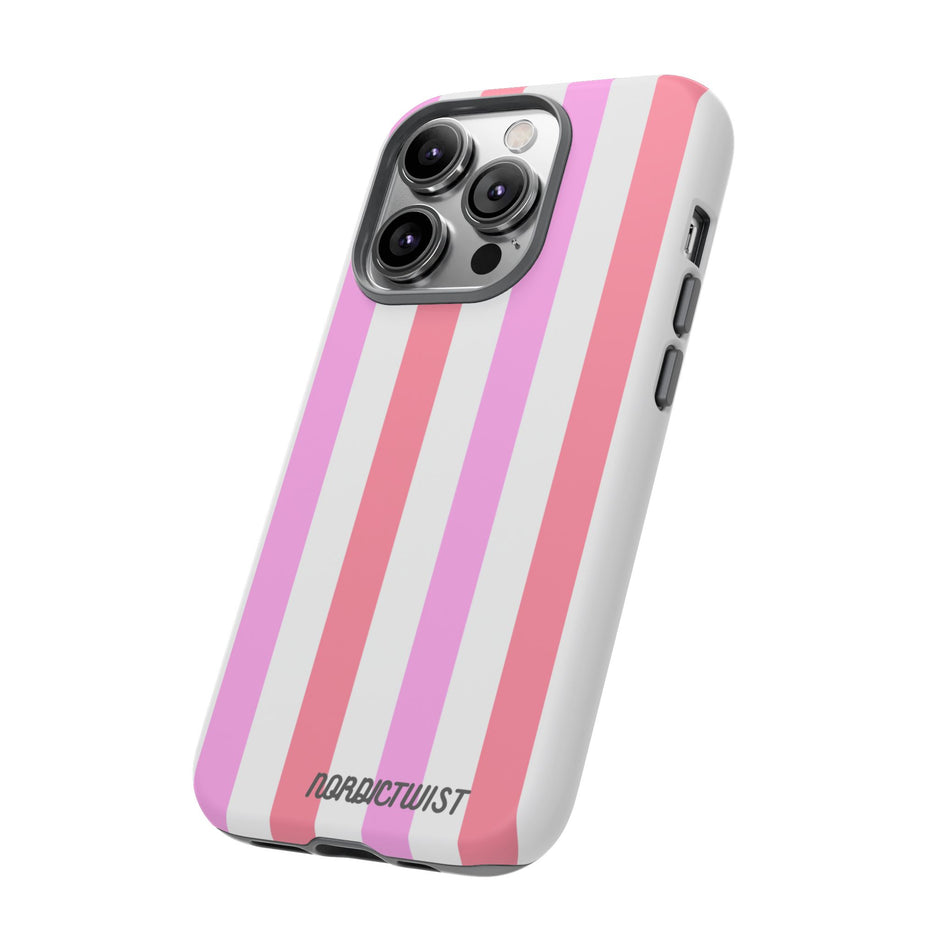 Pink Striped Phone Case - Stylish & Durable Cover