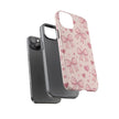 Pink Bow & Hearts Tough Phone Case — Cute Floral Ribbon iPhone Cover