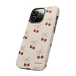Cherry Pattern Phone Case — Cute Retro Red Cherries on Cream