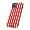Striped Tough Phone Case - Durable Protection with Stylish Red & White Design