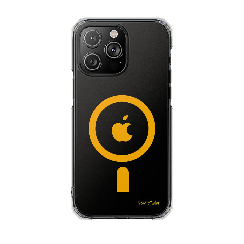 MagSafe Clear Phone Case – Yellow Ring Magnetic Impact Protection