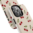 Cherry Pattern Tough Phone Case — Retro Red Cherries on Cream