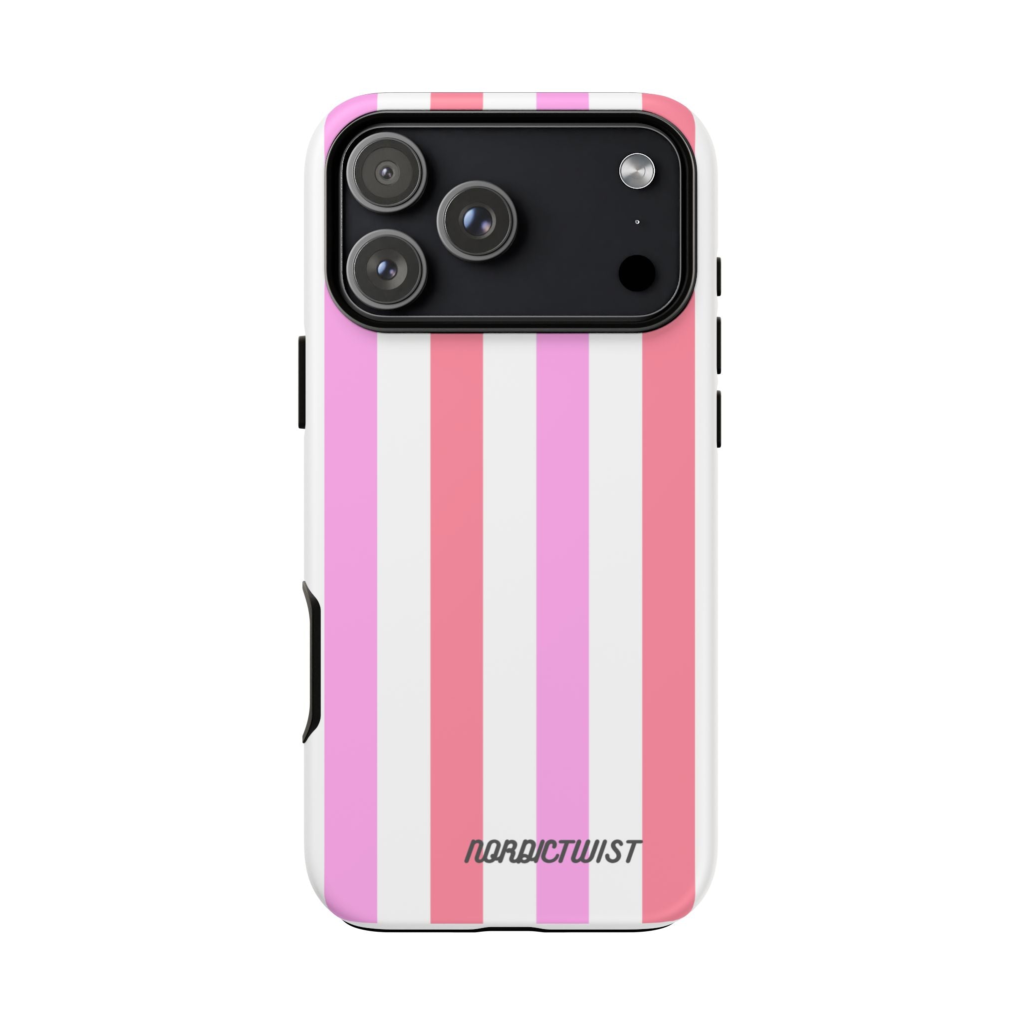 Pink Striped Phone Case - Stylish & Durable Cover