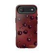 Cherry Pattern Tough Phone Case — Retro Dark Red Cherry iPhone Cover