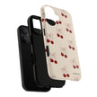 Cherry Pattern Phone Case — Cute Retro Red Cherries on Cream