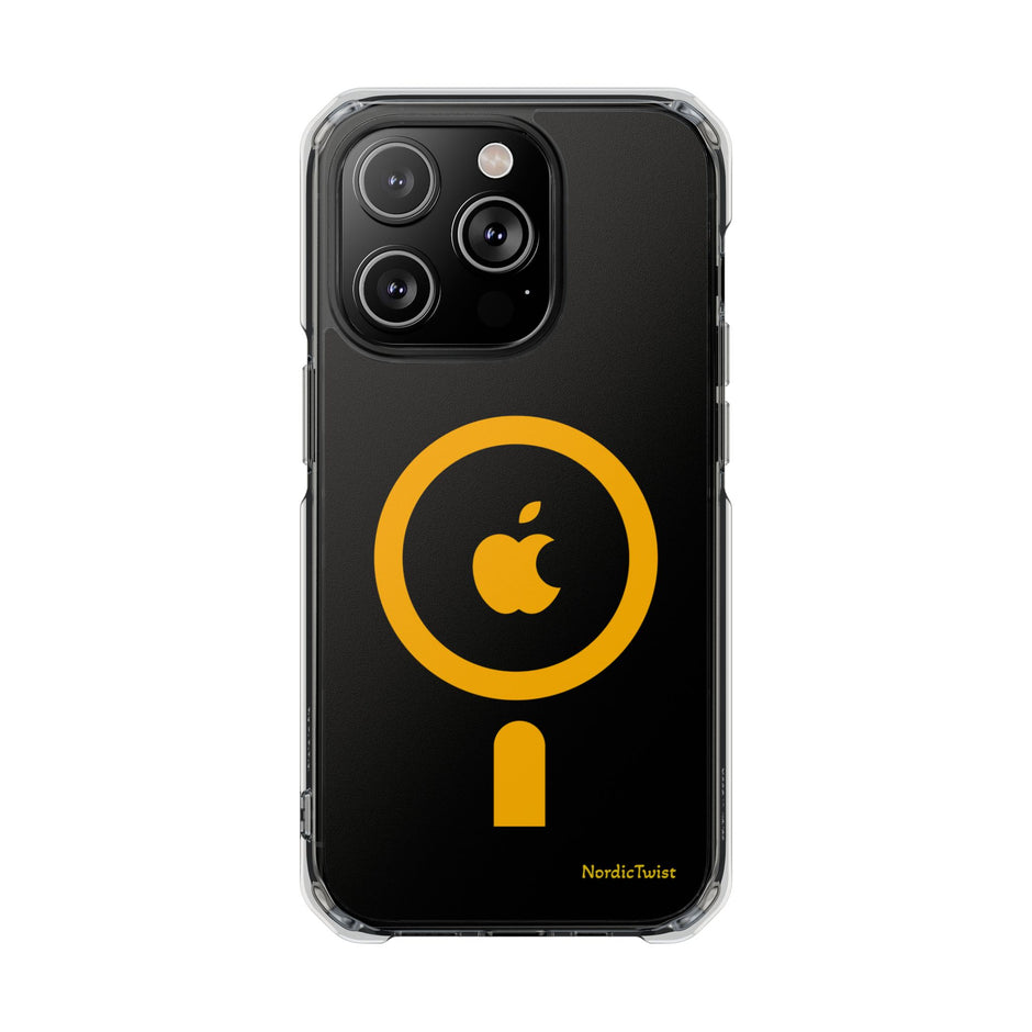 MagSafe Clear Phone Case – Yellow Ring Magnetic Impact Protection