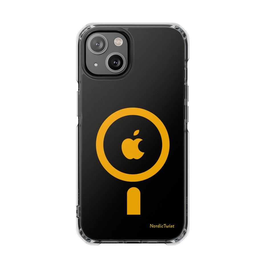 MagSafe Clear Phone Case – Yellow Ring Magnetic Impact Protection
