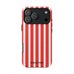 Striped Tough Phone Case - Durable Protection with Stylish Red & White Design