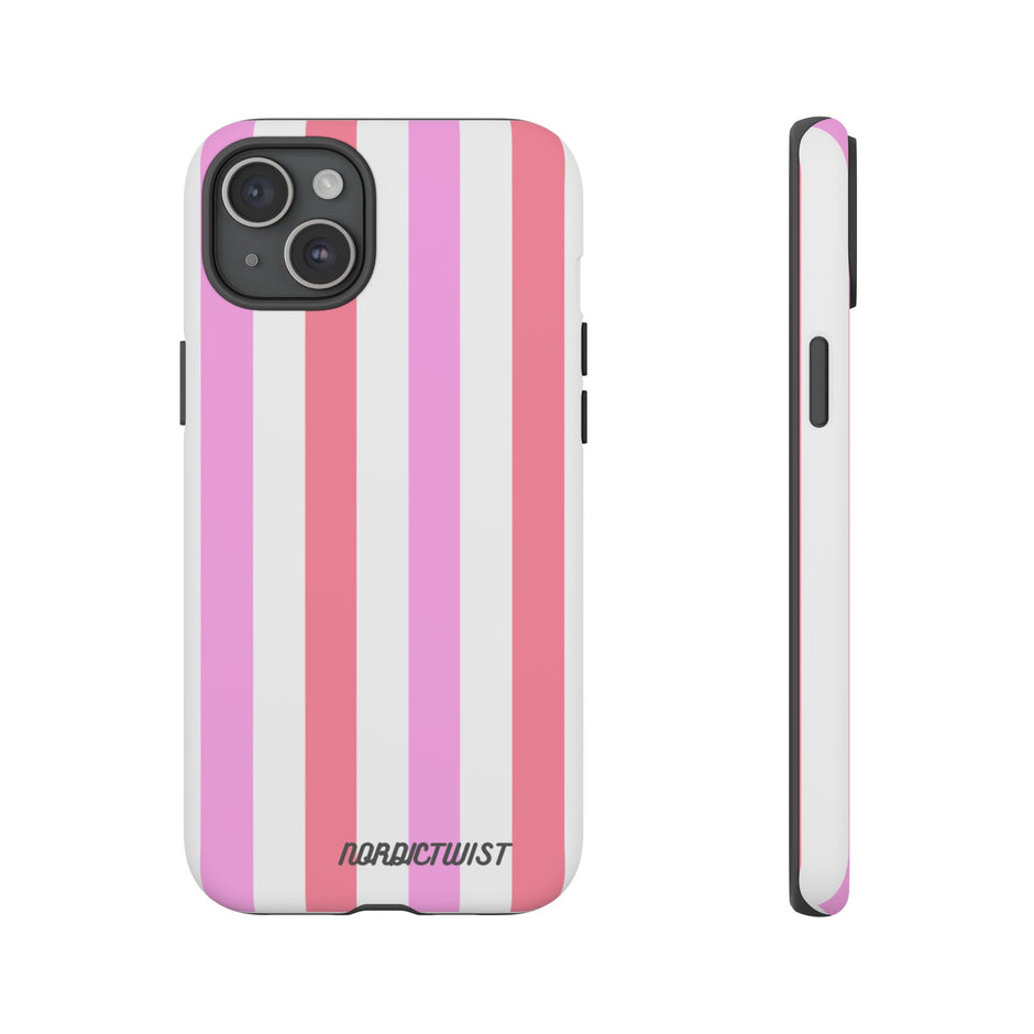 Pink Striped Phone Case - Stylish & Durable Cover