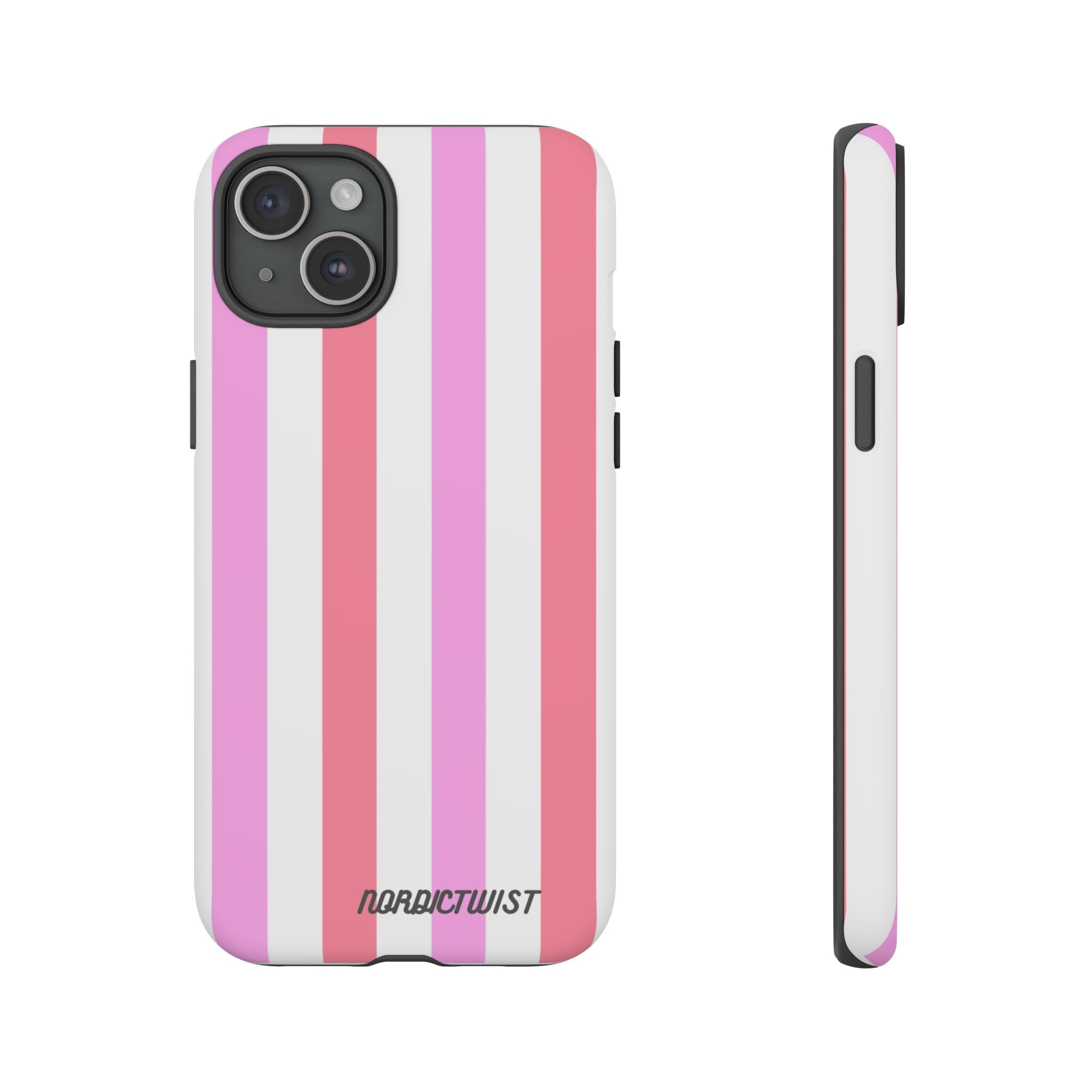 Pink Striped Phone Case - Stylish & Durable Cover