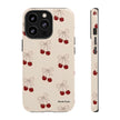 Cherry Pattern Phone Case — Cute Retro Red Cherries on Cream