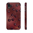 Cherry Pattern Tough Phone Case — Retro Dark Red Cherry iPhone Cover