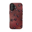 Cherry Pattern Tough Phone Case — Retro Dark Red Cherry iPhone Cover