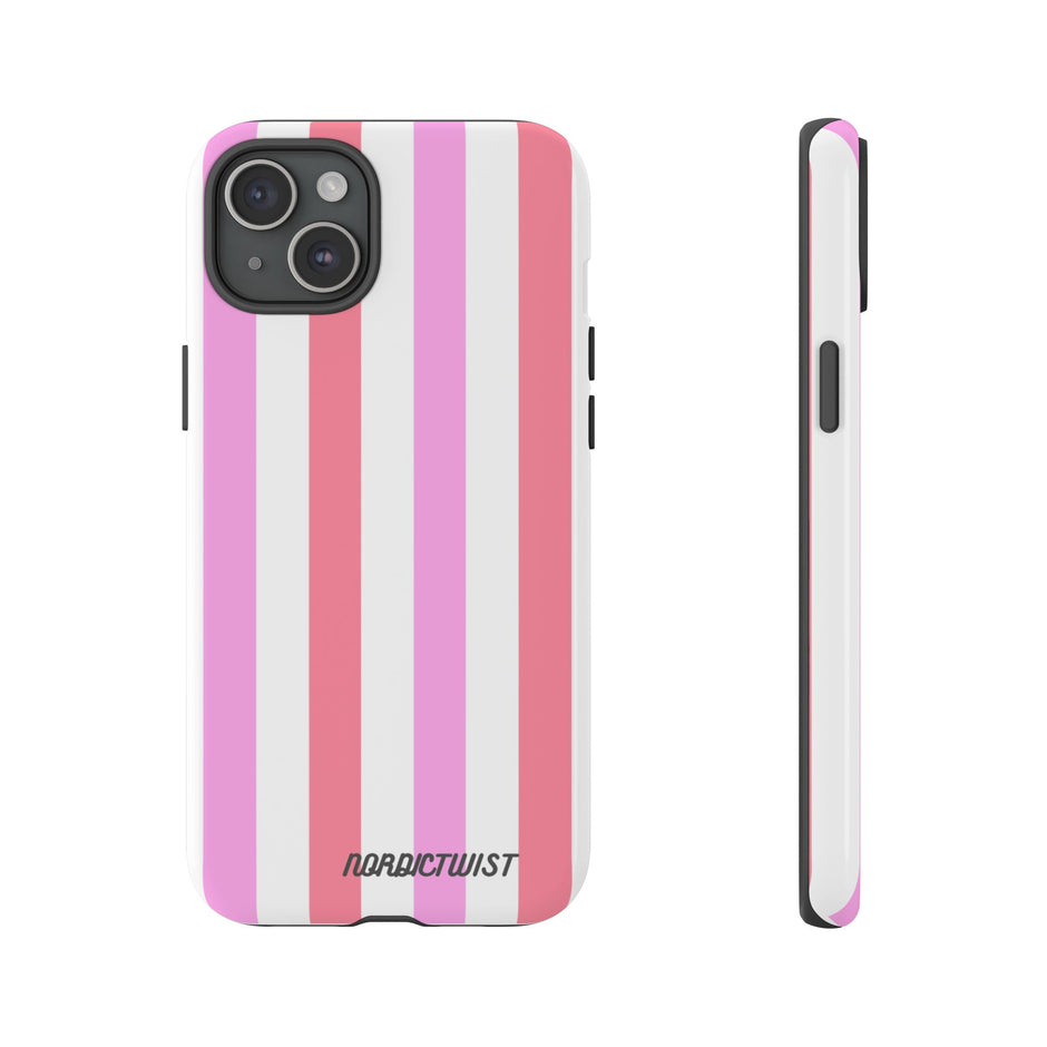 Pink Striped Phone Case - Stylish & Durable Cover