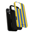 Blue and Yellow Striped Phone Case - Tough Cases