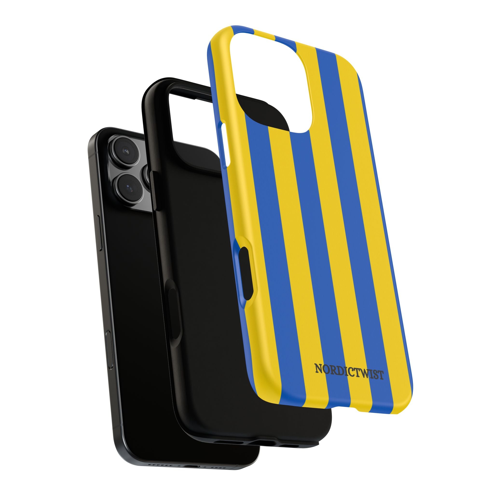 Blue and Yellow Striped Phone Case - Tough Cases