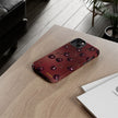 Cherry Pattern Tough Phone Case — Retro Dark Red Cherry iPhone Cover