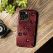 Cherry Pattern Tough Phone Case — Retro Dark Red Cherry iPhone Cover