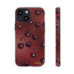 Cherry Pattern Tough Phone Case — Retro Dark Red Cherry iPhone Cover