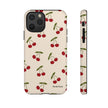 Cherry Pattern Tough Phone Case — Retro Red Cherries on Cream