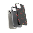 Cherry Pattern Tough Phone Case — Black Retro Cherry iPhone Cover