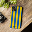 Blue and Yellow Striped Phone Case - Tough Cases