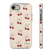 Cherry Pattern Phone Case — Cute Retro Red Cherries on Cream