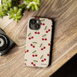 Cherry Pattern Tough Phone Case — Retro Red Cherries on Cream