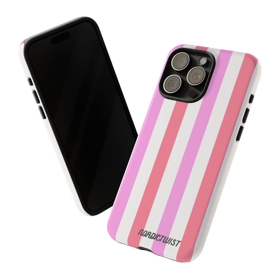 Pink Striped Phone Case - Stylish & Durable Cover