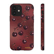 Cherry Pattern Tough Phone Case — Retro Dark Red Cherry iPhone Cover