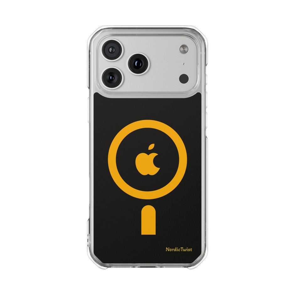 MagSafe Clear Phone Case – Yellow Ring Magnetic Impact Protection