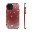 Cherry Bow Phone Case — Cute Red Gradient Protective Cover