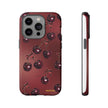 Cherry Pattern Tough Phone Case — Retro Dark Red Cherry iPhone Cover