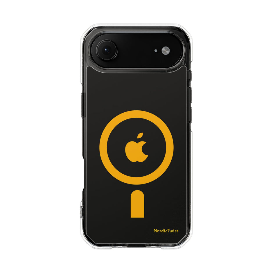 MagSafe Clear Phone Case – Yellow Ring Magnetic Impact Protection
