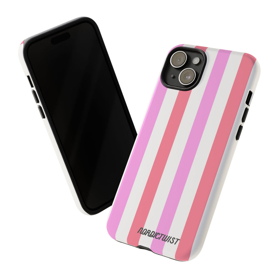 Pink Striped Phone Case - Stylish & Durable Cover