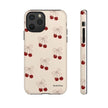 Cherry Pattern Phone Case — Cute Retro Red Cherries on Cream