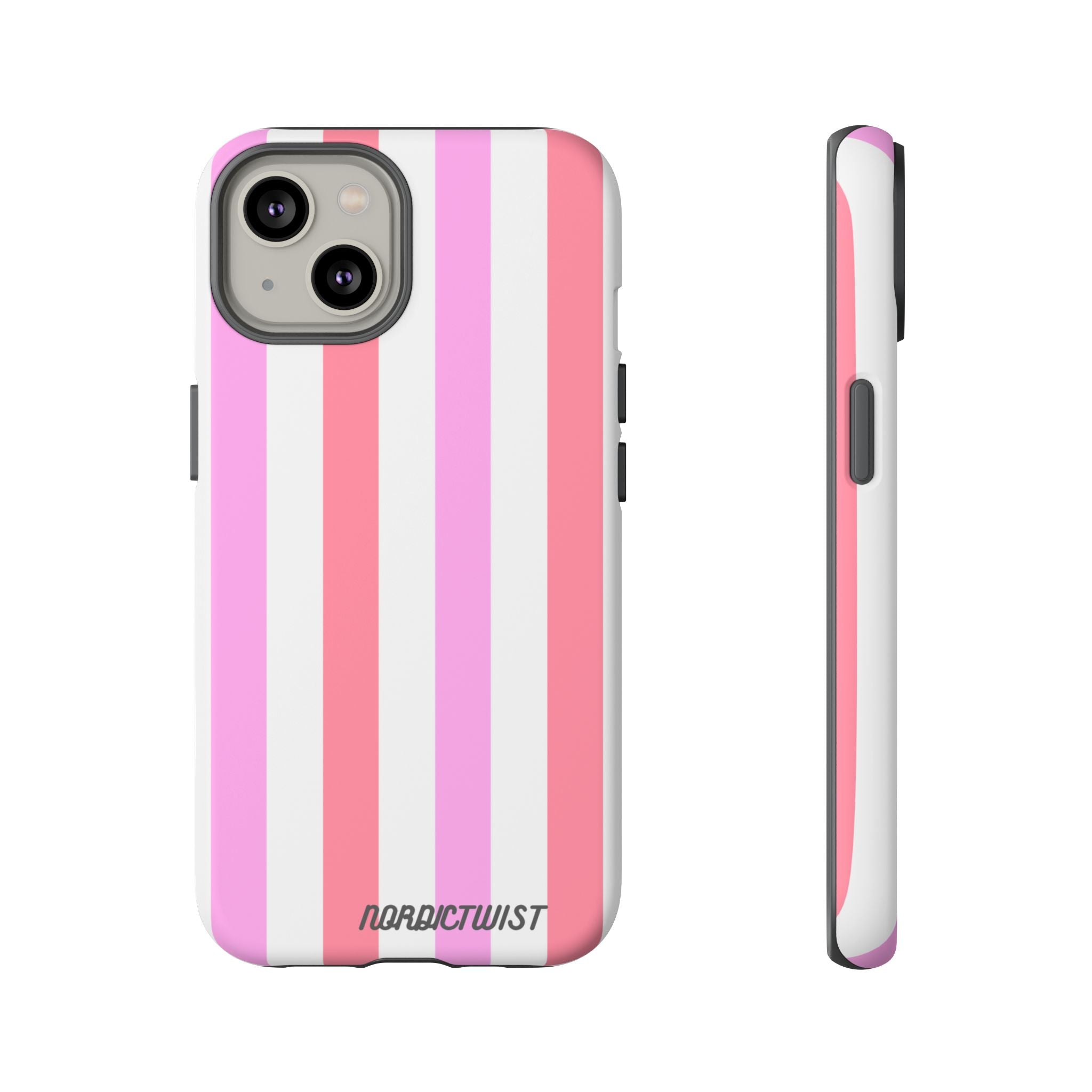 Pink Striped Phone Case - Stylish & Durable Cover