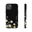 Daisy Floral Tough Phone Case – Protective Black Phone Cover with White Daisies