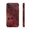 Cherry Pattern Tough Phone Case — Retro Dark Red Cherry iPhone Cover