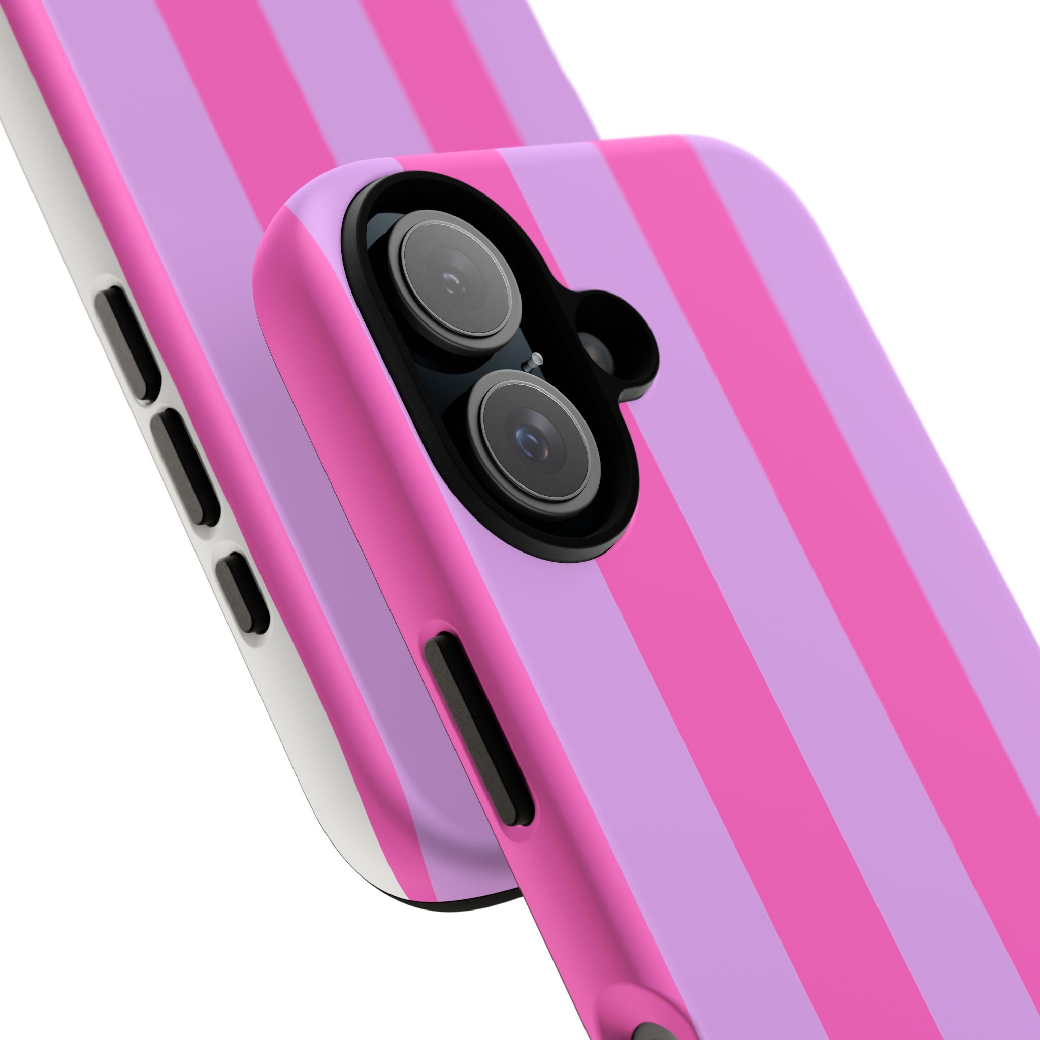 Stylish Phone Case - Tough Cases with Vibrant Pink and Lavender Stripes