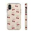 Cherry Pattern Phone Case — Cute Retro Red Cherries on Cream