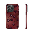 Cherry Pattern Tough Phone Case — Retro Dark Red Cherry iPhone Cover