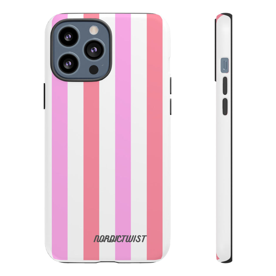 Pink Striped Phone Case - Stylish & Durable Cover