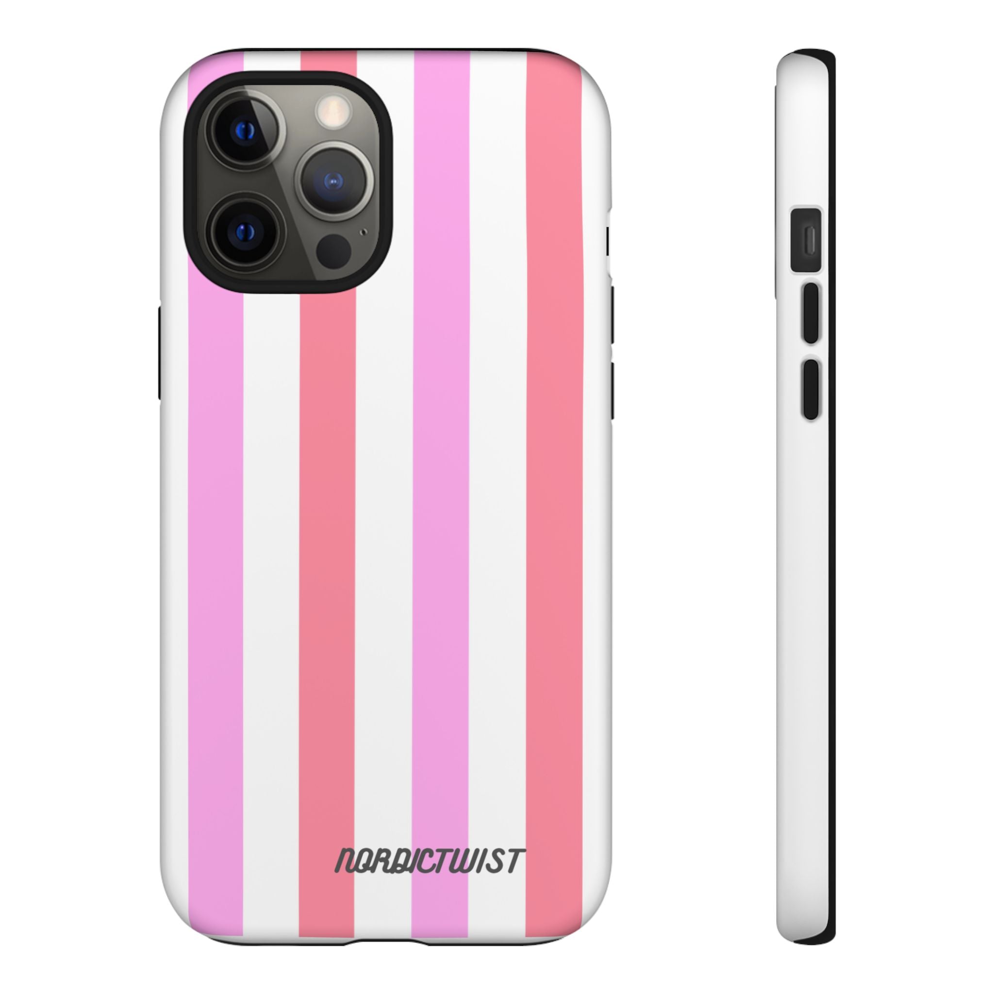 Pink Striped Phone Case - Stylish & Durable Cover