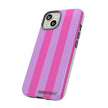 Stylish Phone Case - Tough Cases with Vibrant Pink and Lavender Stripes