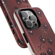Cherry Pattern Tough Phone Case — Retro Dark Red Cherry iPhone Cover