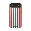 Striped Tough Phone Case - Durable Protection with Stylish Red & White Design